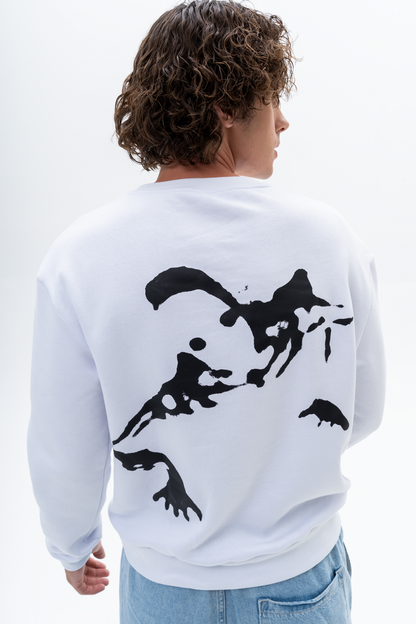 Bold demon print design on the front of the AKANTARA Round Neck Sweater